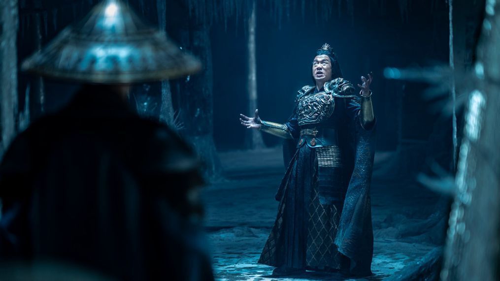 (L-r) TADANOBU ASANO as Lord Raiden and CHIN HAN as Shang Tsung in New Line Cinema’s action adventure “Mortal Kombat,” a Warner Bros. Pictures release. (Photo: Warner Bros.){&nbsp;}