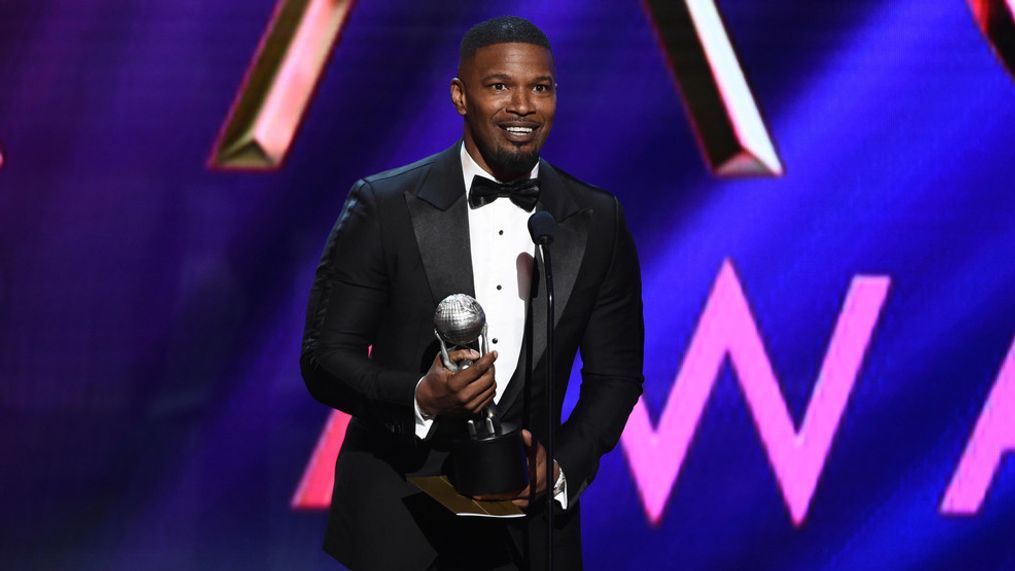 Jamie Foxx wins the award for outstanding supporting actor in a motion picture for "Just Mercy" at the 51st NAACP Image Awards at the Pasadena Civic Auditorium on Saturday, Feb. 22, 2020, in Pasadena, Calif. (AP Photo/Chris Pizzello)