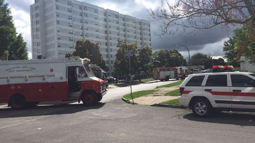 A tenant cooking an oddly hot pepper caused the HAZMAT evacuation of a high-rise building Monday, Aug. 29, 2016 in Rochester, N.Y. (WHAM)