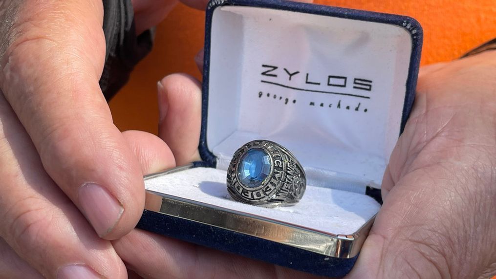 A man found a class ring in Old Orchard Beach while using his metal detector. (WGME)