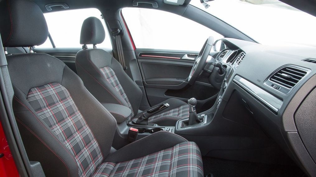 The plaid interior of the Volkswagen GTI.{&nbsp;}(Image courtesy of Volkswagen of America)