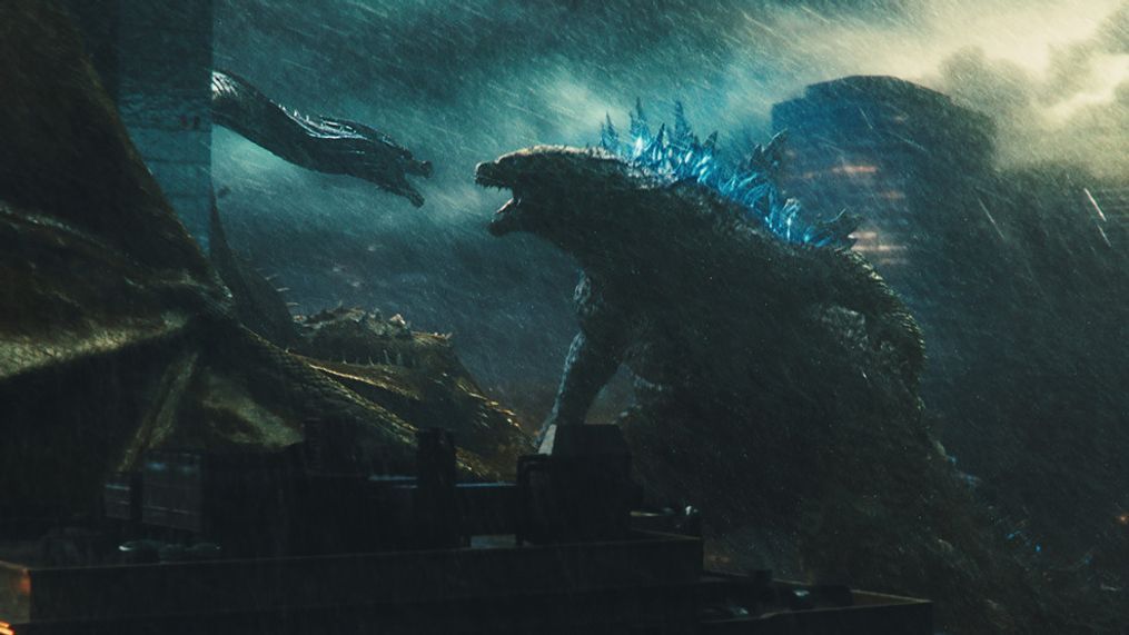 (L-R) KING GHIDORAH and GODZILLA in Warner Bros. Pictures’ and Legendary Pictures’ action adventure “GODZILLA: KING OF THE MONSTERS,” a Warner Bros. Pictures release. (Photo: Warner Bros.)