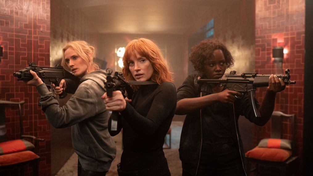 (from left) Marie (Diane Kruger), Mason “Mace” (Jessica Chastain) and Khadijah (Lupita Nyong'o) in The 355, co-written and directed by Simon Kinberg. (Photo: Universal Pictures)