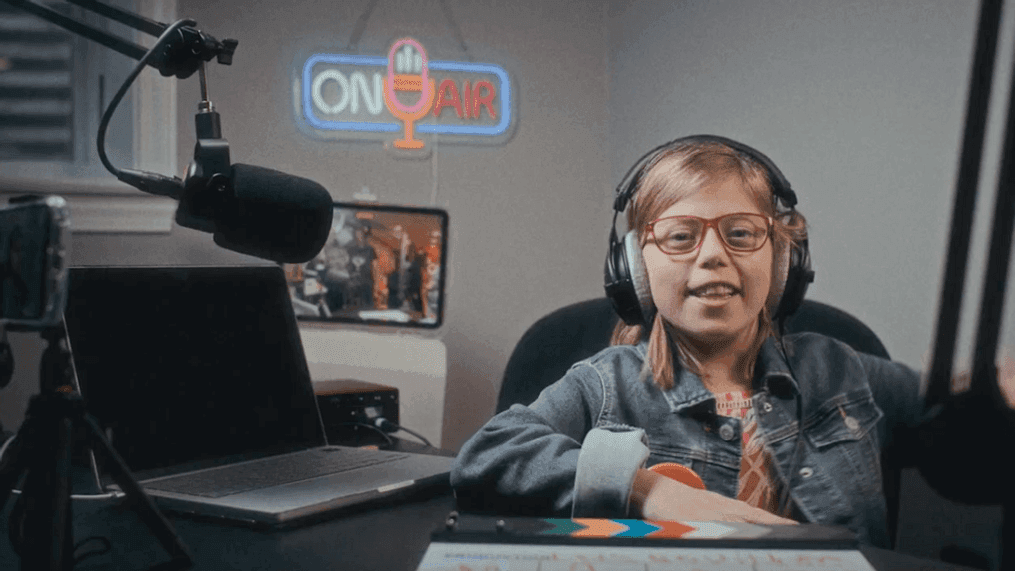 Ava is an 11-year-old from Clive, Iowa, with a heart condition, who learned first-hand what it takes to be a content creator for her wish. (Credit: Make A Wish foundation)