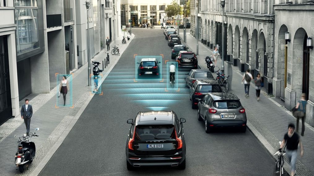 City Safety on the Volvo XC90 features Pedestrian and Cyclist detection with full auto brake, day and night. (Image courtesy of Volvo Car Corporation)