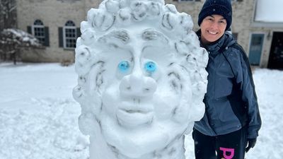 Image for story: Photos: Rhode Island woman creates intricate snowman