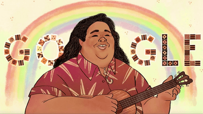 Image for story: Google honors famous Hawaiian artist, known for 'Over the Rainbow,' on his 61st birthday