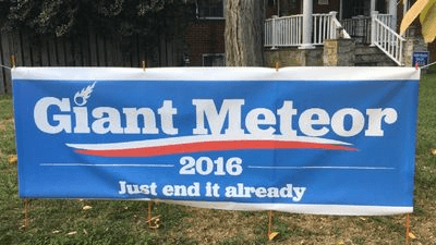 Image for story: Who's voting for the Giant Meteor this election? 