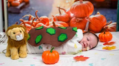 Image for story: PHOTOS: Newborns celebrate first Halloween at Texas Children's Hospital NICU