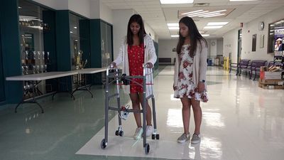 Image for story: High school students invent automatic walker for Parkinson's patients