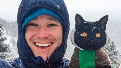 Image for story: Adventure cat: Man goes viral for taking pet on thrilling trips