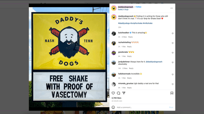 Image for story: 'Snip for Shake' deal: Restaurant offering free milkshakes with proof of vasectomy