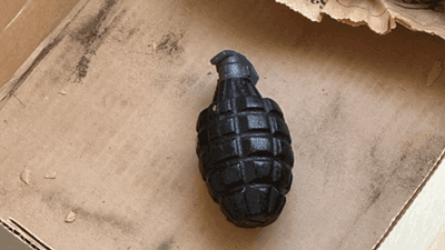 Image for story: Bomb squad retrieves live military hand grenade in California woman's home