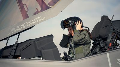 Image for story: Pilot makes history as first female F-35 pilot for Air Guard