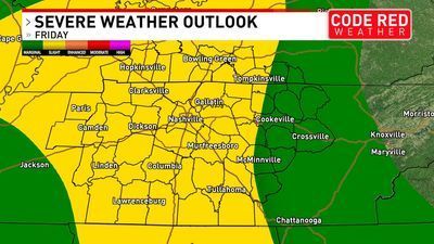 Image for story: CODE RED WEATHER: Strong storms possible in Middle Tennessee today 