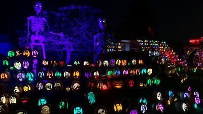 Image for story: Rhode Island man raising funds for American Cancer Society with intricate Halloween display 