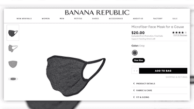 Image for story: Fashion meets face coverings: Banana Republic selling masks again