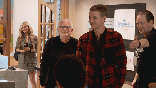 Actors Ian McDiarmid (Emperor Palpatine) and Hayden Christensen (Anakin Skywalker/Darth Vader) of Star Wars fame visit with kids and their families at Primary Children's Hospital in Salt Lake City, Utah on September 5. 2019. (Photo: KUTV)