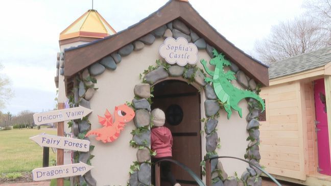 Three-year-old Sophia checks out her new castle. Sophia is battling a brain cancer that returned. (WJAR){&nbsp;}