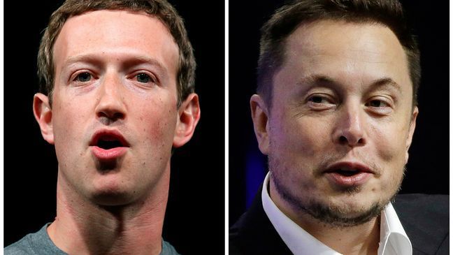 This combo of file images shows Facebook CEO Mark Zuckerberg, left, and Tesla and SpaceX CEO Elon Musk. (AP Photo/Manu Fernandez, Stephan Savoia)