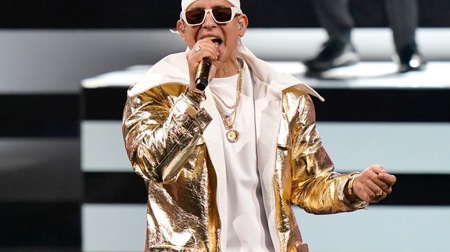 FILE - Daddy Yankee performs at Premio Lo Nuestro on Feb. 16, 2021, in Miami. The reggaeton star announced on Sunday March 20, 2022 that he will retire after his farewell tour, "La Última Vuelta," promoting his upcoming album "Legendaddy," (The Last Round). (AP Photo/Lynne Sladky, File)