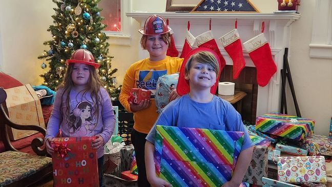 Then the same firefighters who worked the house fire took it upon themselves to provide presents for kids who lost everything in the blaze. (Ferrum Volunteer Fire Department)