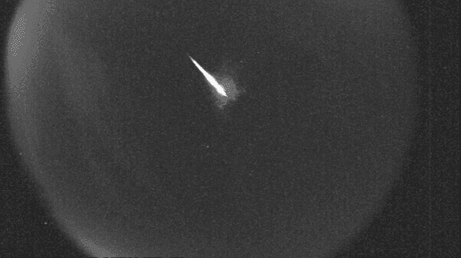 A photo of a fireball meteor captured during the Perseid Meteor Shower over Chickamauga, Ga., on Aug. 11, 2013 (Courtesy NASA/MSFC/MEO).