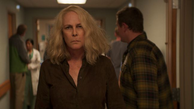 Laurie Strode (Jamie Lee Curtis) in Halloween Kills, directed by David Gordon Green (Photo: Universal Pictures)