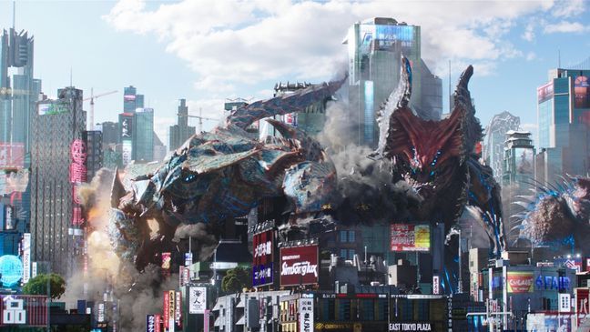 The monstrous Kaiju attack in "Pacific Rim: Uprising." The globe-spanning conflict between otherworldly monsters of mass destruction and the human-piloted super-machines built to vanquish them was only a prelude to the all-out assault on humanity.{&nbsp;}(Universal Pictures)