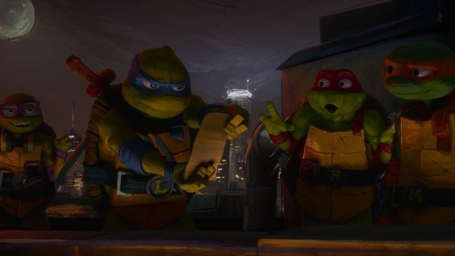 L-r, DONNIE, LEO, RAPH and MIKEY in PARAMOUNT PICTURES and NICKELODEON MOVIES PresentA POINT GREY Production âTEENAGE MUTANT NINJA TURTLES: MUTANT MAYHEMâ