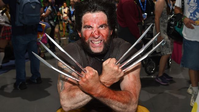 A fan dressed as Wolverine poses at Comic-Con International on Thursday, July 25, 2024, in San Diego. (Photo by Richard Shotwell/Invision/AP)