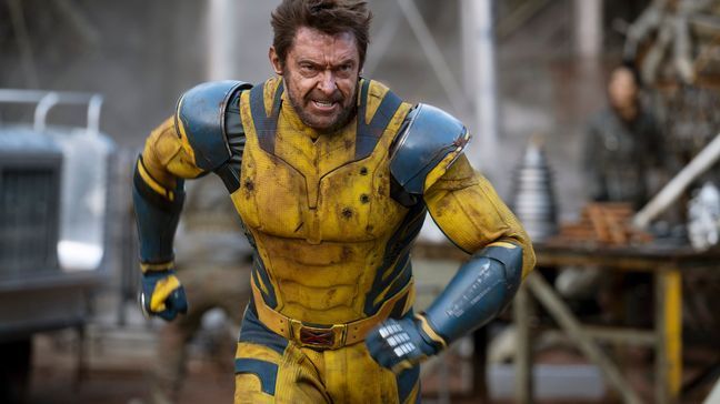 This image released by 20th Century Studios/Marvel Studios shows Hugh Jackman as Wolverine/Logan in a scene from "Deadpool & Wolverine." (20th Century Studios/Marvel Studios via AP)