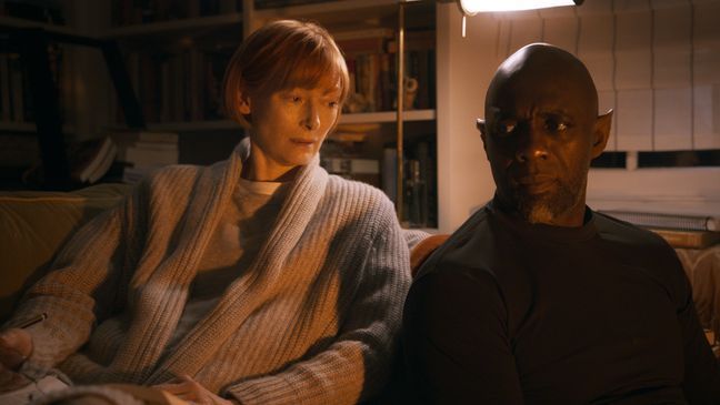 Tilda Swinton stars as Alithea Binnie and Idris Elba as The Djinn in director George Miller’s filmTHREE THOUSAND YEARS OF LONGING A Metro Goldwyn Mayer Pictures film Photo credit: Courtesy of Metro Goldwyn Mayer Pictures Inc.© 2022 Metro-Goldwyn-Mayer Pictures Inc. All Rights Reserved