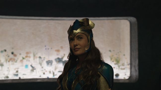 Ajak (Salma{&nbsp;}Hayek) in Marvel Studios' ETERNALS. Photo courtesy of Marvel Studios. ©Marvel Studios 2021. All Rights Reserved.