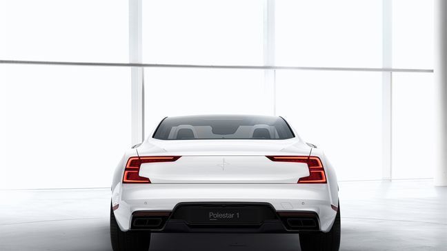 Polestar also unveiled the 600 horsepower Polestar 1, the company’s first car, which is set to roll off the production line in mid-2019. (Image courtesy of Volvo Car Group){p}{/p}