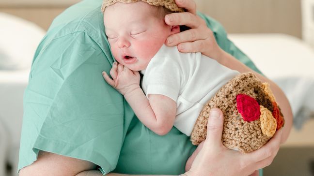 Newborns at Williamson Medical Center dressed for Turkey Day (Kristie Lloyd Photography)