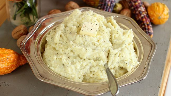 FILE - A bowl of brown butter rosemary mashed potatoes appears in Concord, N.H., on  Oct. 5, 2015. (AP Photo/Matthew Mead, File)