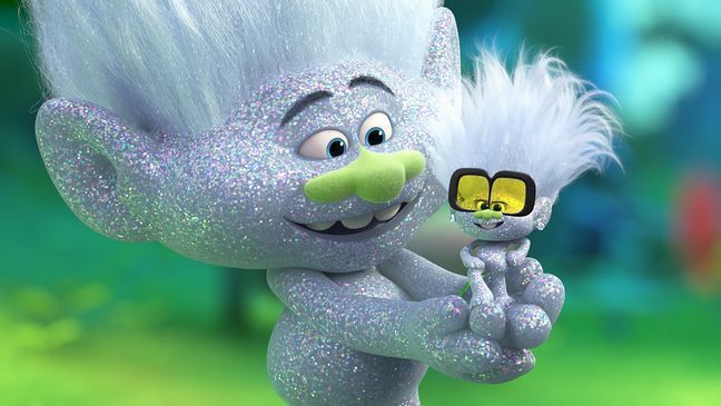 (from left) Guy Diamond (Kunal Nayyar) and Tiny Diamond (Kenan Thompson) in DreamWorks Animation's "Trolls World Tour," directed by Walt Dohrn. (Photo: DreamWorks)