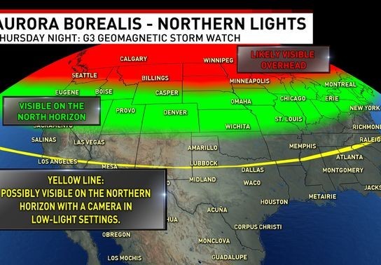 Image for story: NOAA predicts vibrant northern lights as far south as Nebraska