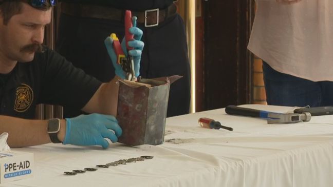 The Marion Fire Department in Ohio opened a time capsule from 1905 on May 31, 2023. (WSYX)