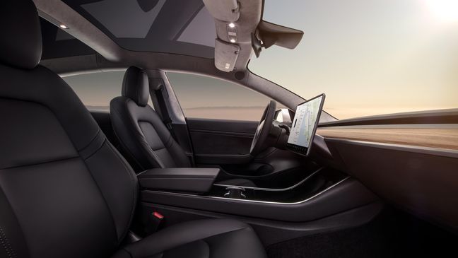 Tesla Model 3 interior (Image courtesy of Tesla Inc.)