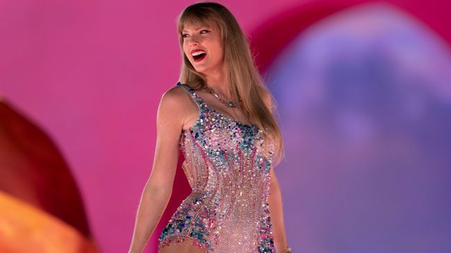 FILE - Taylor Swift performs during "The Eras Tour," Friday, May 5, 2023, at Nissan Stadium in Nashville, Tenn.{&nbsp;} (AP Photo/George Walker IV, File)