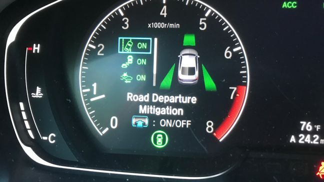 The 2018 Honda Accord's lane departure mitigation (or lane keep assist) can be turned off. (Sinclair Broadcast Group/Jill Ciminillo){p}{/p}