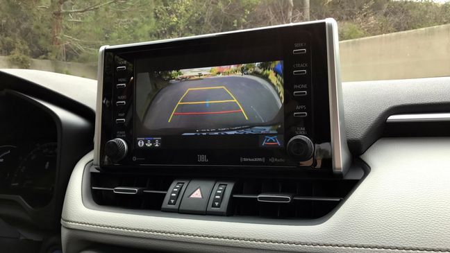 2019 Toyota RAV4 Limited Hybrid backup camera (Sinclair Broadcast Group / Jill Ciminillo)