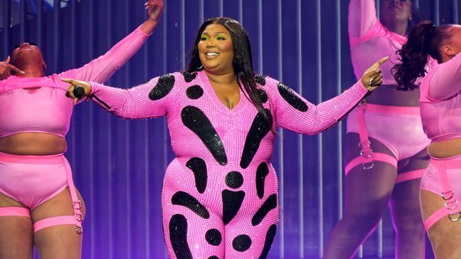 FILE - Lizzo performs at the United Center on May 17, 2023, in Chicago.{&nbsp;} (Photo by Rob Grabowski/Invision/AP, File)