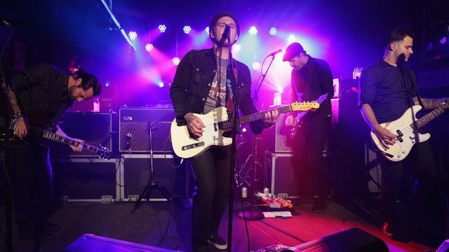 The Gaslight Anthem performs onstage at John Varvatos Bowery Live Presents The Gaslight Anthem on August 7, 2014 in New York City.  (Photo by Neilson Barnard/Getty Images for John Varvatos)