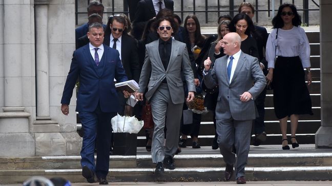 FILE - Johnny Depp departs the Royal Courts of Justice, the Strand on July 28, 2020 in London, England.{&nbsp;} (Photo by Stuart C. Wilson/Getty Images)