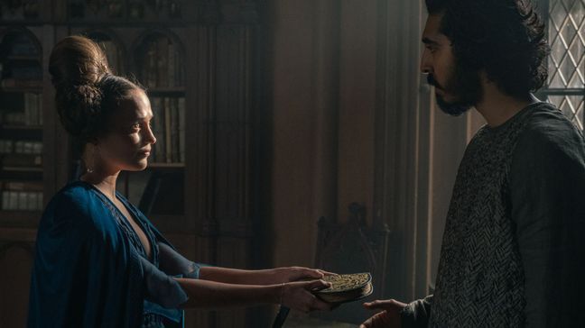 Alicia Vikander as The Lady and Dev Patel as{&nbsp;}Gawain in David Lowery's The Green Knight (Photo: A24)