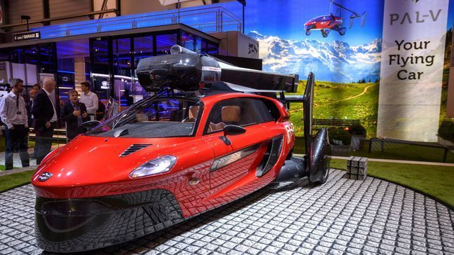 The New PAL-V Liberty a car that flies, a plane that drives is presented during the press day at the 88th Geneva International Motor Show in Geneva, Switzerland, Tuesday, March 6, 2018. (Martial Trezzini/Keystone via AP)