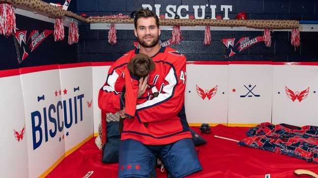 {p}The Washington Capitals announced it partnered again with America's VetDogs, to train future service dog ‘Biscuit.’{&nbsp;} (Washington Capitals){/p}